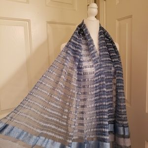 Mary Jaeger Blue & Silver Scarf/Shawl